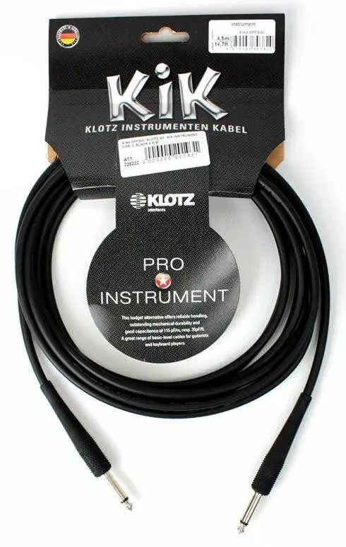KLOTZ KIK INSTRUMENT CABLE BLACK 4.5 M ������ ����������������. �������: 4,5 �